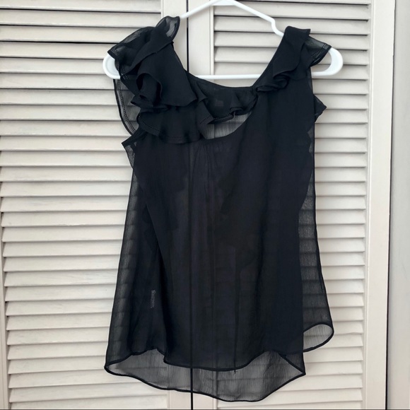 SOLD! Worthington Sheer Black Top, XL - Picture 3 of 4